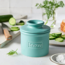 The Original Butter Bell Crock, Aqua Matte