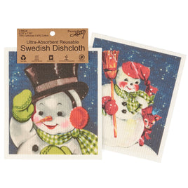 Retro Snowman Swedish Dish Cloth Set