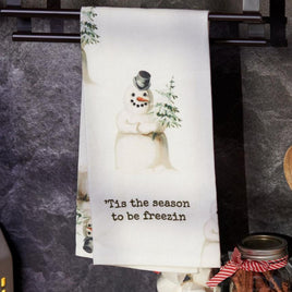 Tis the Season to be Freezin Snowman Towel