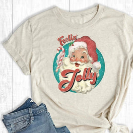 Feeling Jolly Retro Santa T-Shirt