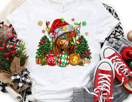 Highland Cow Christmas Ornament Shirt